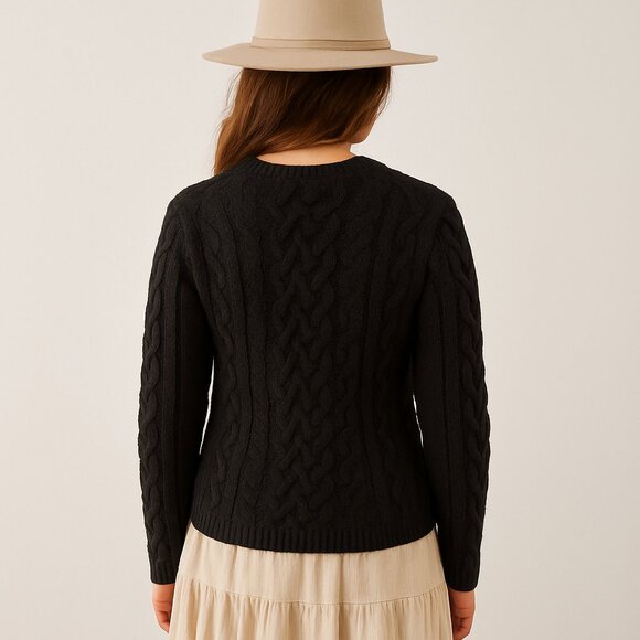 Aran Crafts Ireland 100% Merino Wool Cable Knit Fisherman Sweater S - Picture 4 of 10